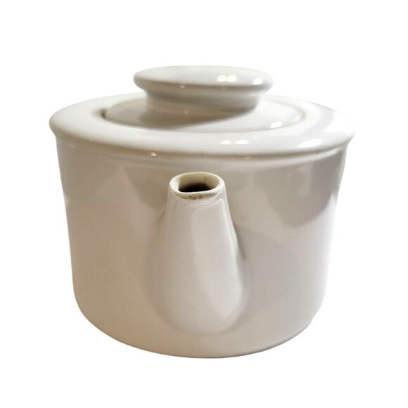 Vintage Minimalist White Teapot Copco Sam Lebowitz Ceramic Design 1983 Korea - Picture 2 of 15